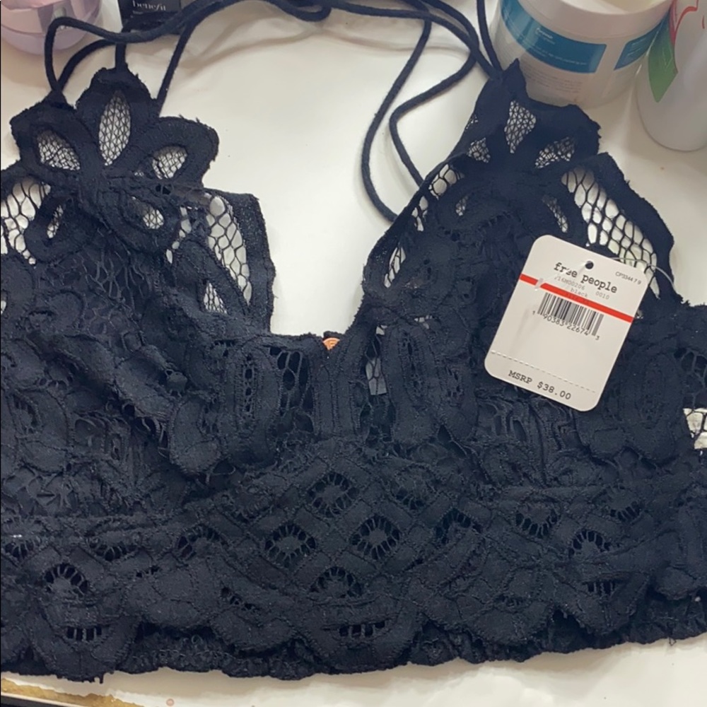 Free people black crop top